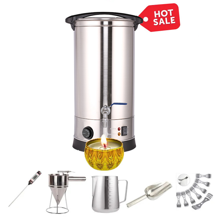 Heavybao Electric Wax Meltering Temperature Setting Melter Machine for Making Candle Stainless Steel Commercial Catering Urn