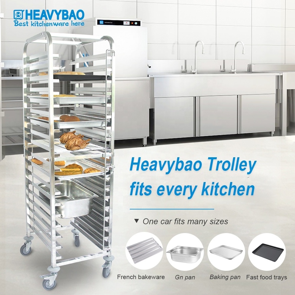 Heavybao New Stainless Steel 18-Tiers Multifunctional Rack Trolley