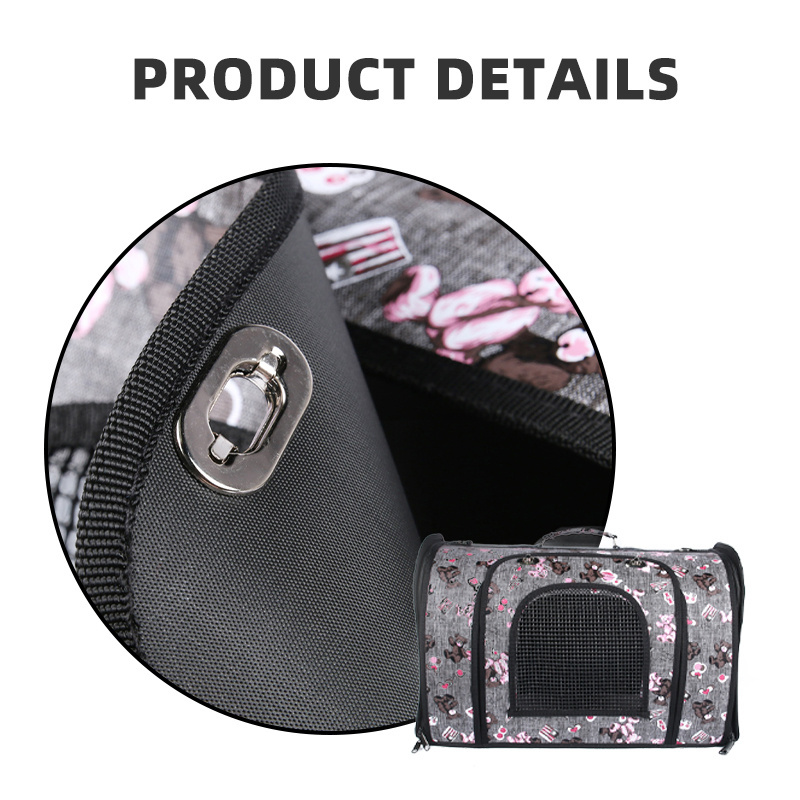 Factory Outlet Pu Leather Dog Bag Cat Carry Travel Bag Foldable Dog Carrier