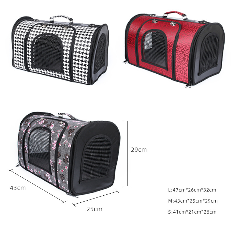 Factory Outlet Pu Leather Dog Bag Cat Carry Travel Bag Foldable Dog Carrier