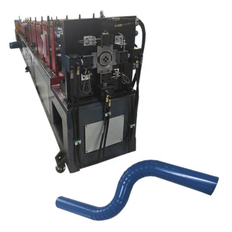 China Rain water steel downpipe spout roll forming machines downspout elbow machine for sale