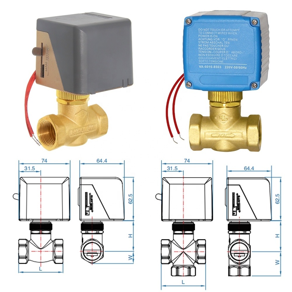 OEM ODM Hvac Control Forged Brass Heating System Motor Driven Valve Price Fan Coil Zone Valves