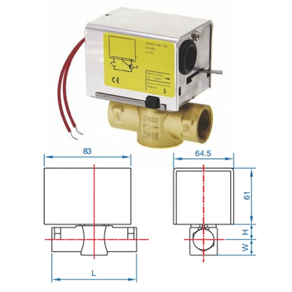 Remote Pressure Control Valves 3 Way Motorized Zone Electric Water Valves For Air Conditioner