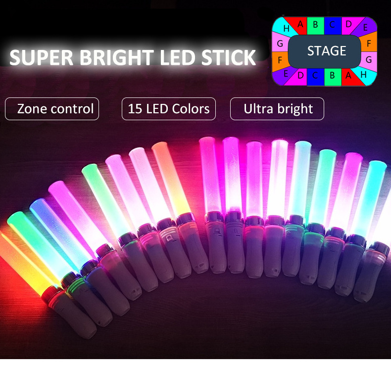 DMX wireless remote controlled led glow sticks night fun colorful night glow led stick for party sports event