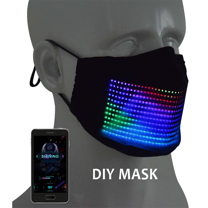 Helloween led display screen mask maskeler neon soft led moving sign board APP Control LED panel mask