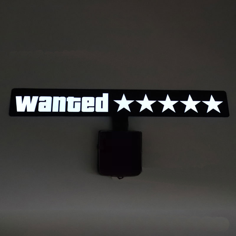 EL glow sticker for car electric sticker glow in the dark led light up 5 stars wanted sticker for car decoration