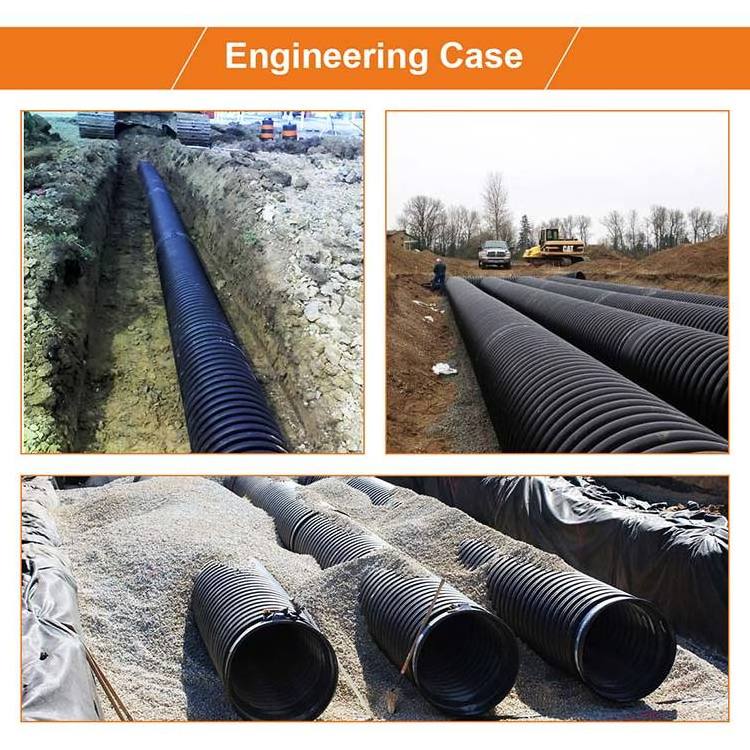 400mm sn8 double wall corrugated hdpe plastic culvert pipe