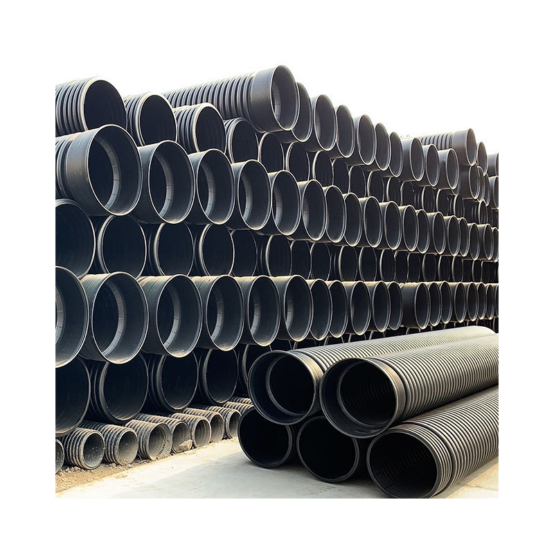 High quality Large Diameter 12 inch plastic culvert pipe hdpe double wall corrugate pipes Sn8 Hdpe Corrugated Pipe