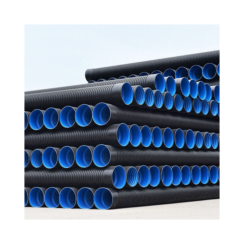 High quality Large Diameter 12 inch plastic culvert pipe hdpe double wall corrugate pipes Sn8 Hdpe Corrugated Pipe