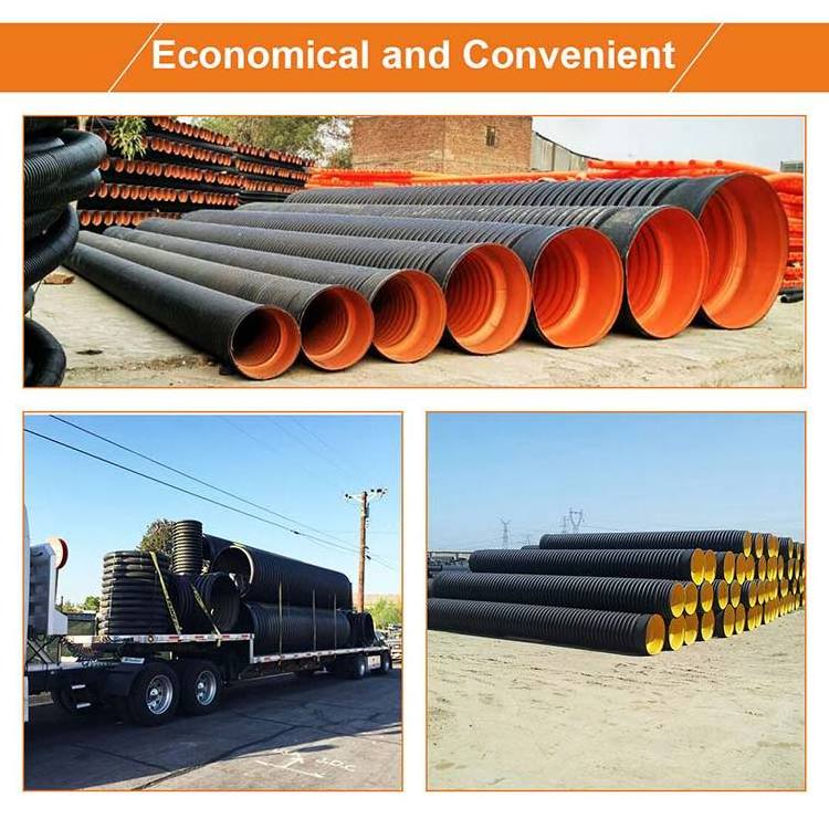 Large Dn600 Black Hdpe 10 Foot Diameter Plastic Drain Hdpe Pipe Prices 18 12 Inch Plastic Corrugated Culvert Pipe Manufacturer