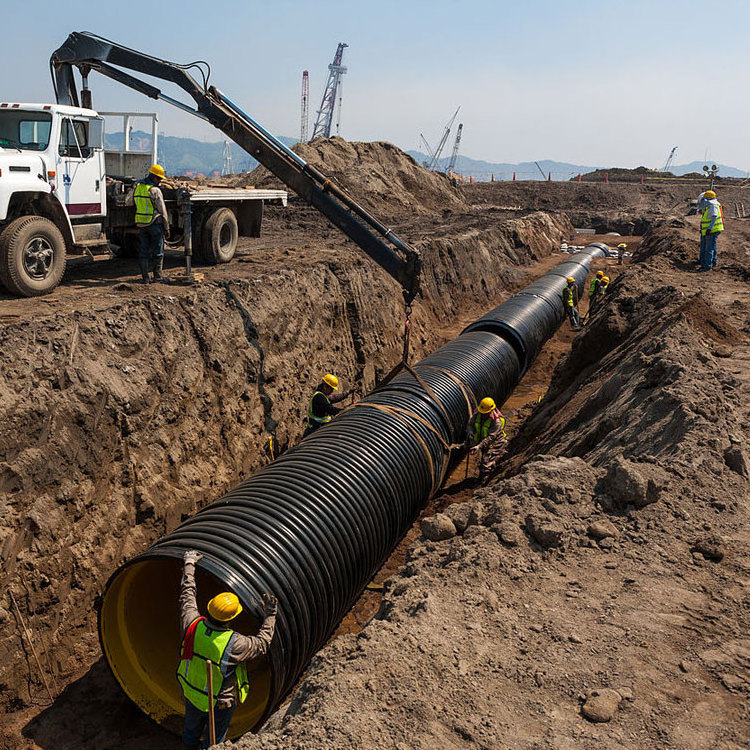 Saudi Arabia Corrugado Tuberia Culvert Drainage Waste Underground Hdpe Sewer Corrugated Pipe Sizes And Dimensions For Drainage