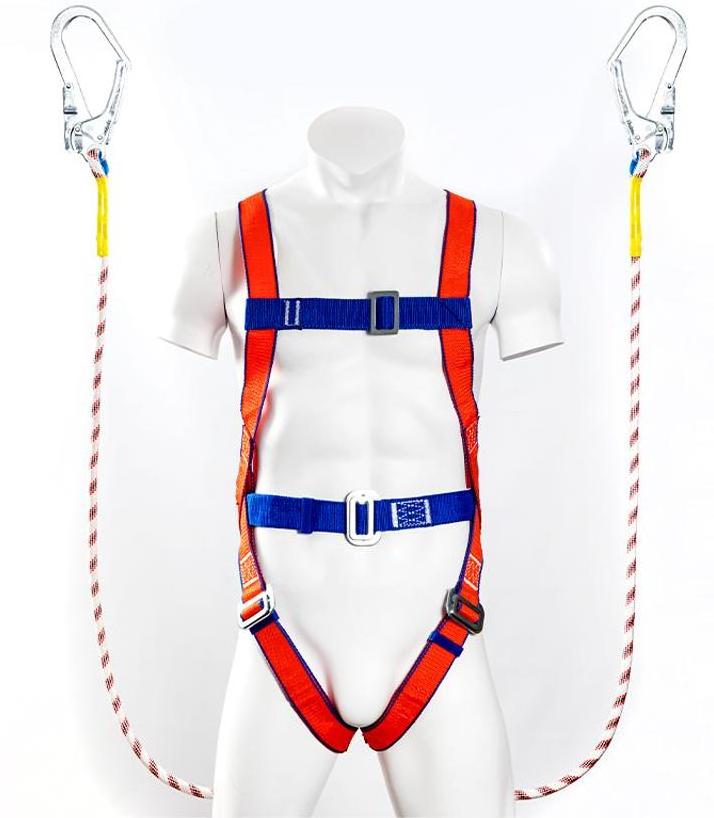 Outdoor Fall Protection Double Large Hooks 5-point Full Body Safety Harness for Work at Height