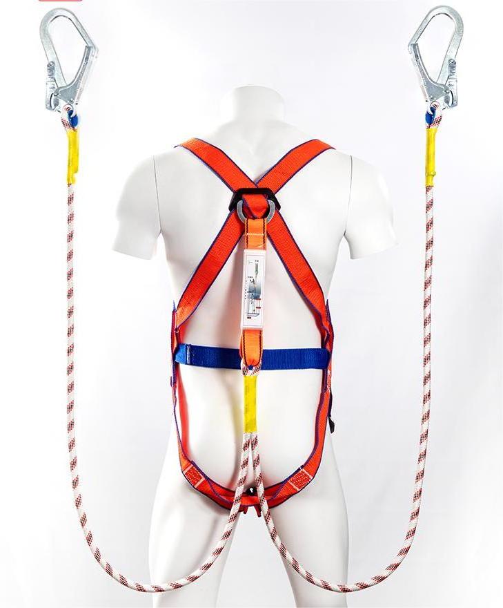 Outdoor Fall Protection Double Large Hooks 5-point Full Body Safety Harness for Work at Height