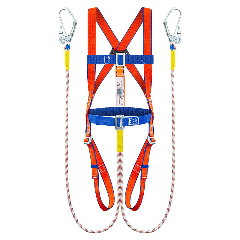 Outdoor Fall Protection Double Large Hooks 5-point Full Body Safety Harness for Work at Height