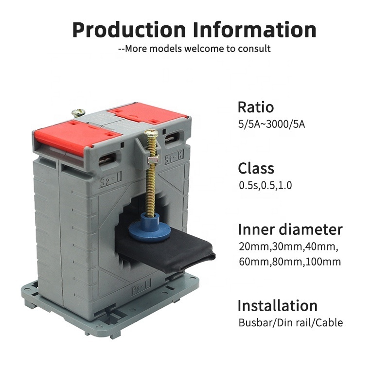 CP / MES current transformer for ammeter 1A - 3000A busbar din rail indoor current transformers