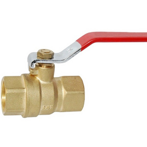 good quality 3/4" inch red steel handle brass ball valve with brass ball