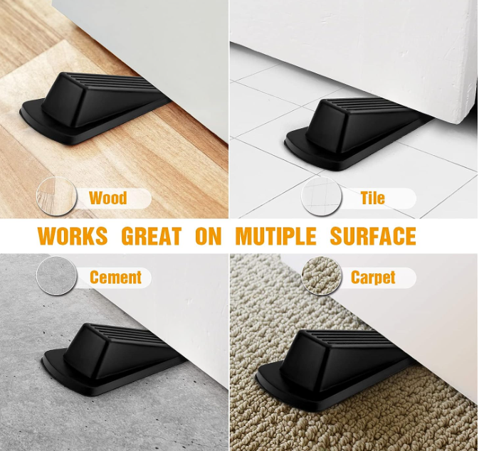 Rubber Door Stoppers for Bottom of Door Door Gaps Sturdy Stackable