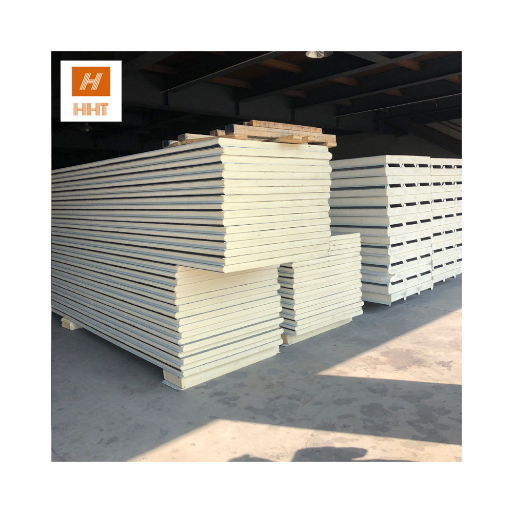 EPS PU Rock Wool Fire proof sound proof rock wool sandwich wall and roof panel PU Side Sealing Rock Wool Sandwich Panel