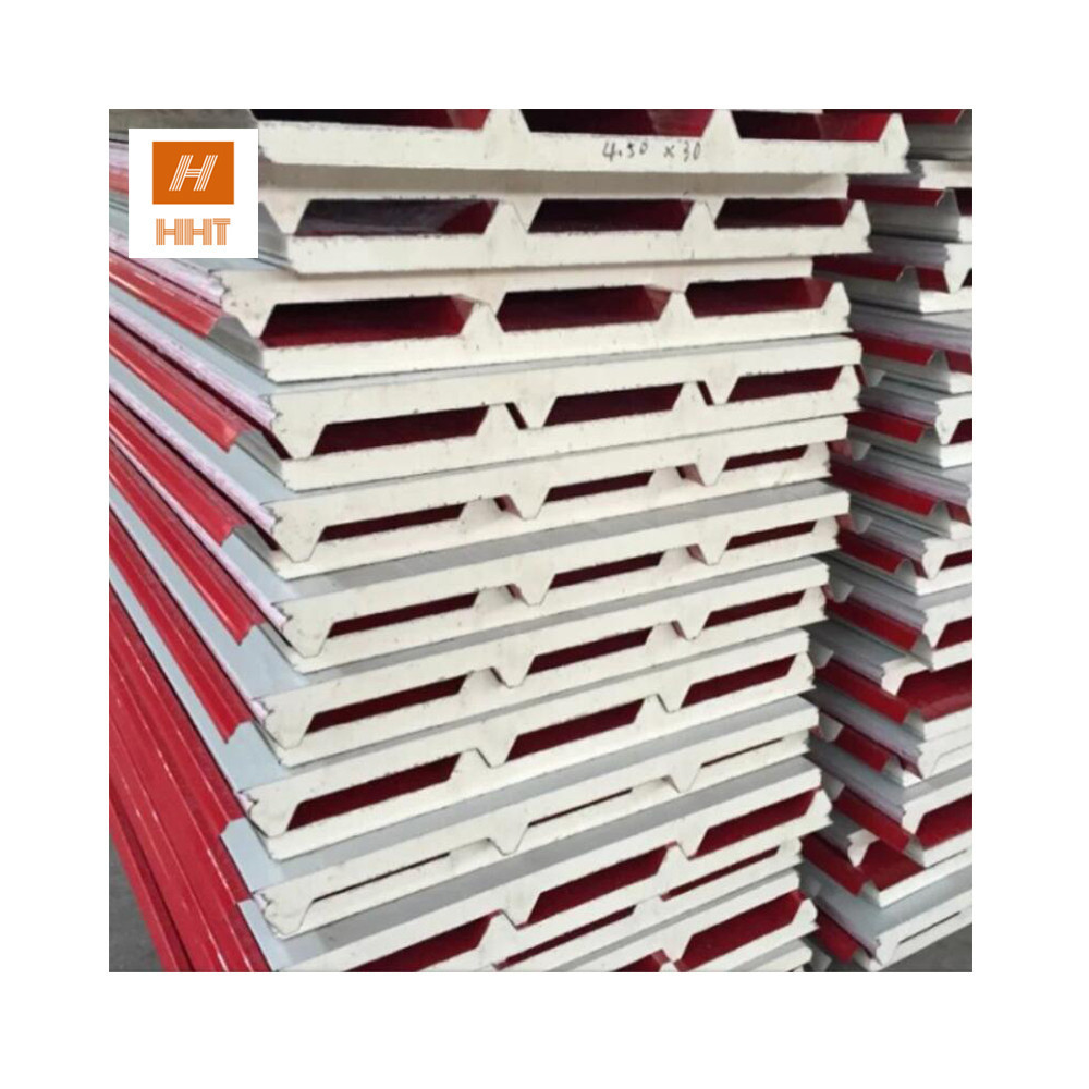 EPS PU Rock Wool Fire proof sound proof rock wool sandwich wall and roof panel PU Side Sealing Rock Wool Sandwich Panel