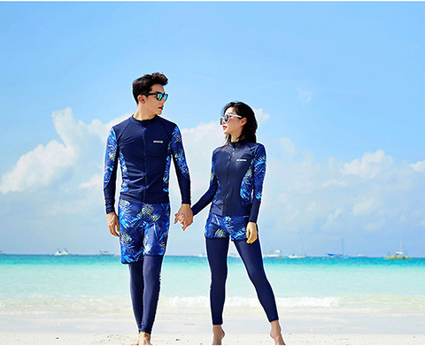 Diving suit men and women long-sleeved couple clothes split suit jellyfish sunscreen surfing snorkeling suit swimsuit