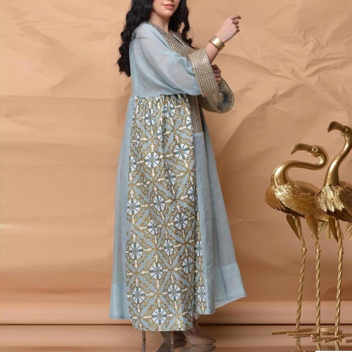 Ramadan Muslim Kaftan Abaya Dress Women Dubai jalabiya Elegant Gowns African Maxi Dress Plus Size Boubou Robe Djellaba Femme