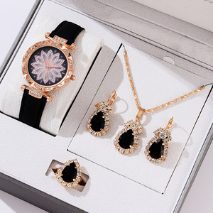 Hifive Fashion ladies african jewelry sets dubai girls necklace bracelet luxury quartz watches jewelry sets for women gift