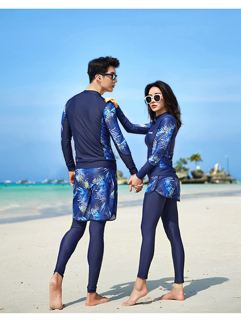 Diving suit men and women long-sleeved couple clothes split suit jellyfish sunscreen surfing snorkeling suit swimsuit