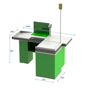 Supermarket Check out Table Cash Counter with lamp post