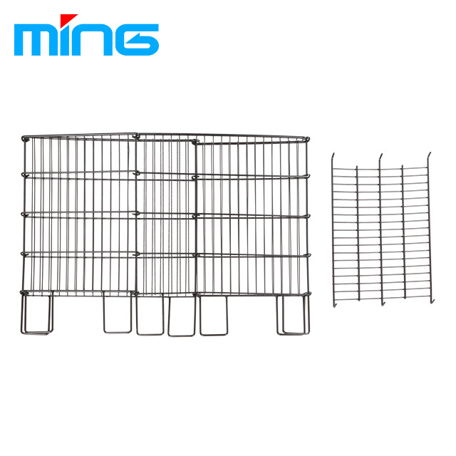 Folding Wire Mesh Cage Dump Bin Display with Adjustable Bottom Shelf