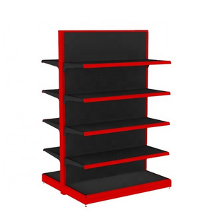 Red color Retail store rack Supermarket shelf Gondola shelving manufacturer