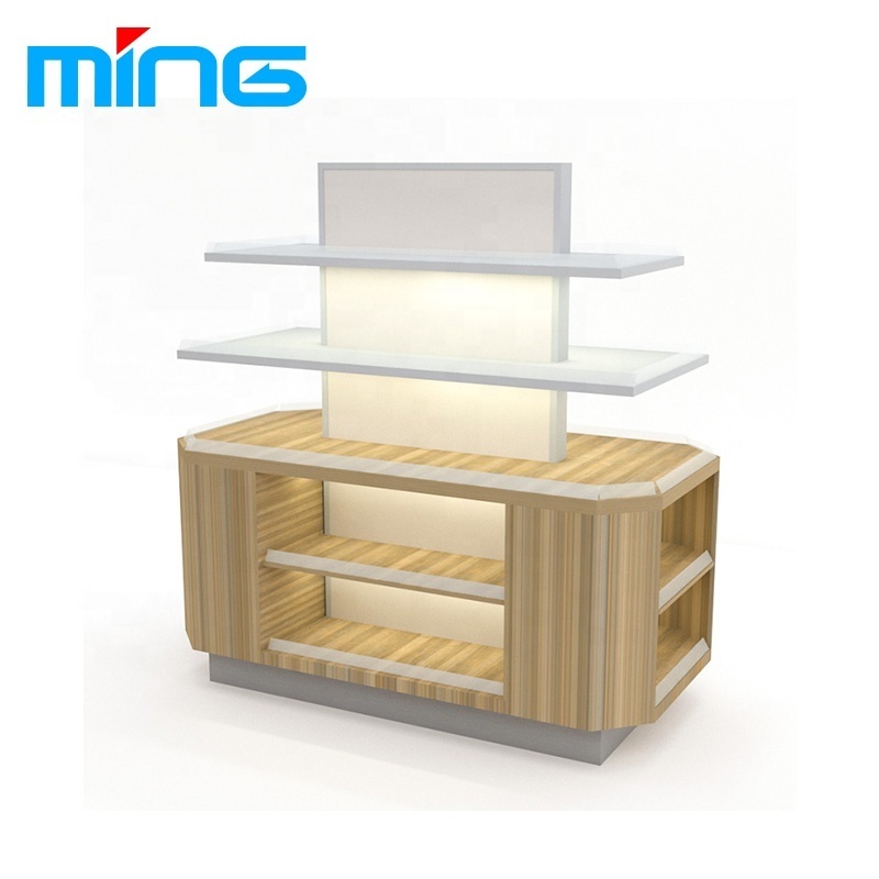 Wood Metal Material Gondola Shelving Super Market Display Shelf