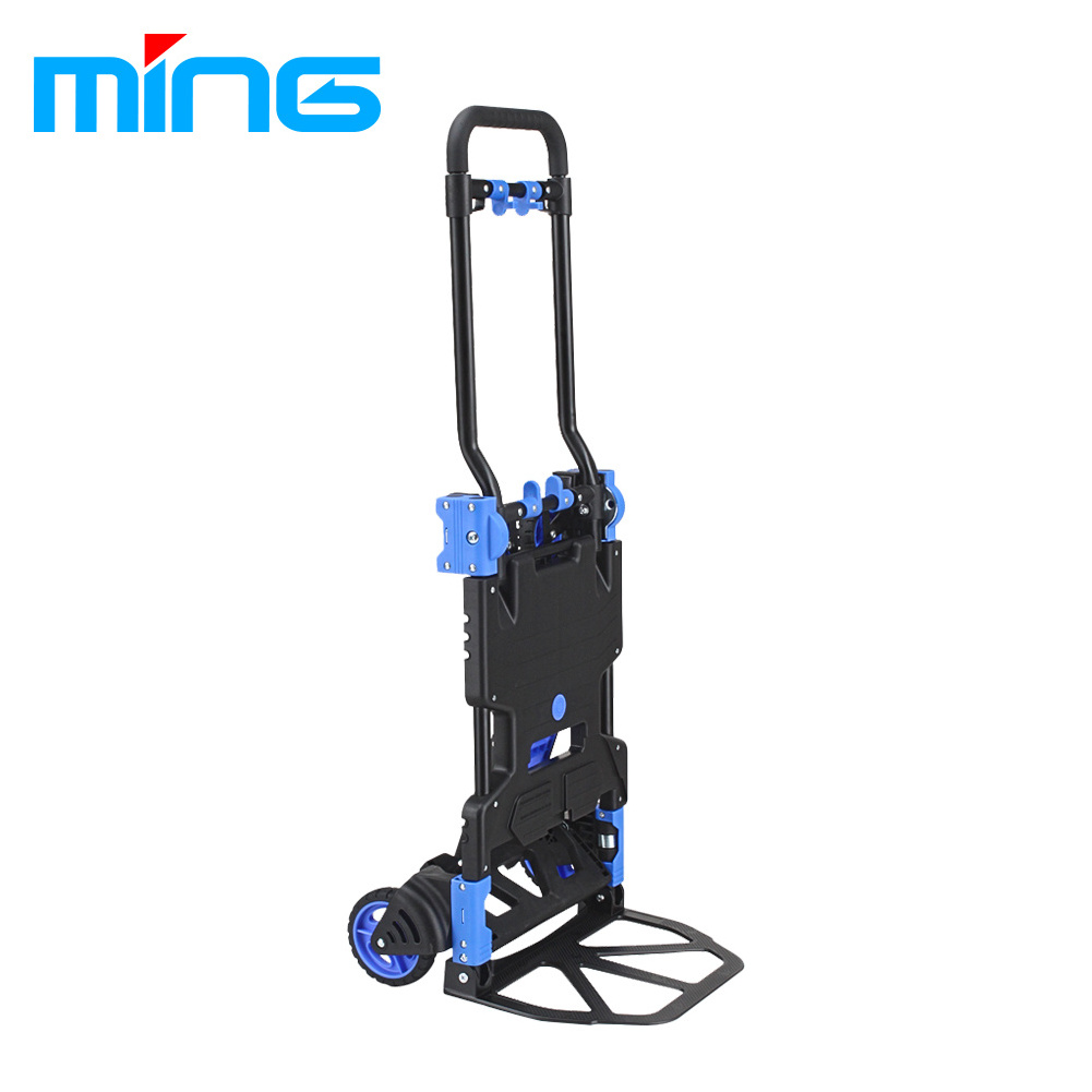 Foldable Platform Hand Trolley Heavy Duty for Supermarket Grocery Store Warehouse Moving Luggage Flatbed Cart