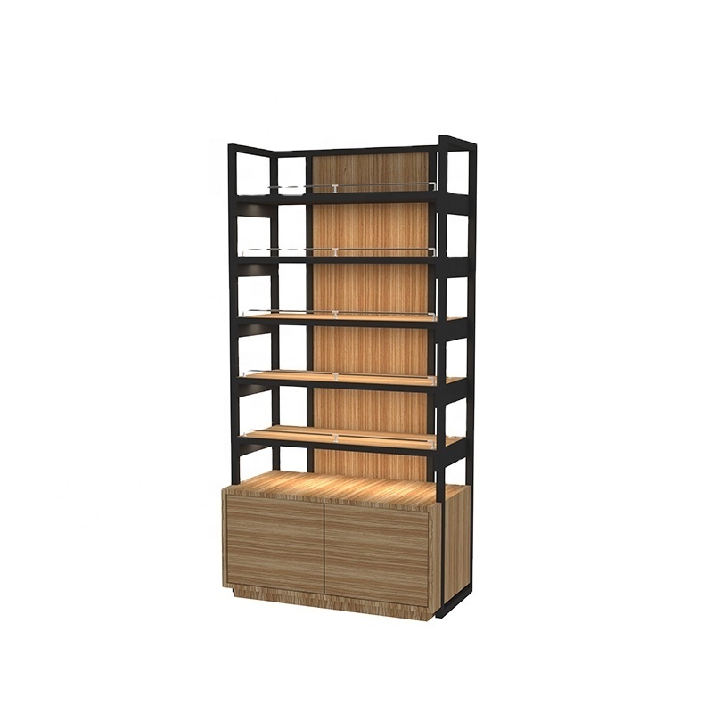 Wood Metal Material Gondola Shelving Super Market Display Shelf