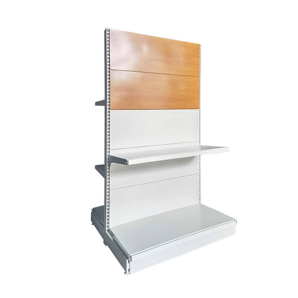 Wooden Convenience Gondola Retail Shelving Store Shelf