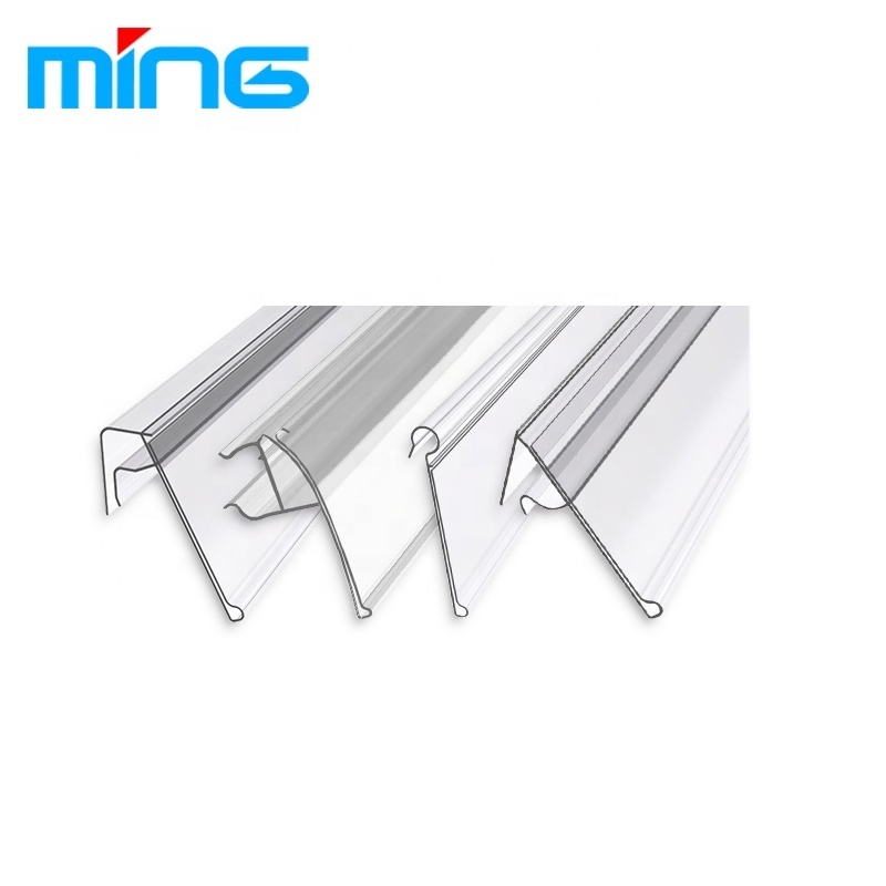 PVC Plastic Transparent Price Tag Data Strip Label Holder for Hook Shelf