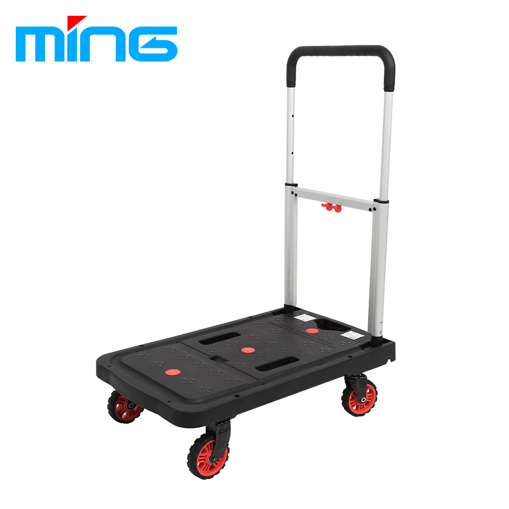 Hot Selling Multifunctional Heavy Duty Folding Hand Cart Platform Trolley For Supermarket Grocery Store Warehouse