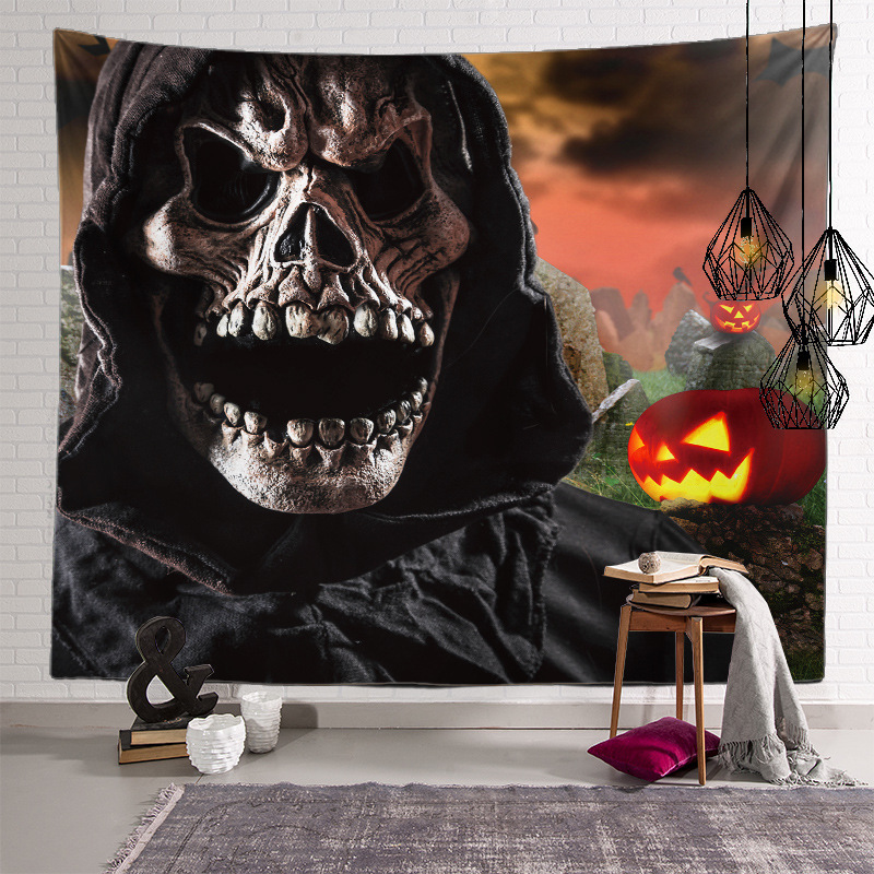 Halloween Party Art Decor Tapestry Pumpkin Bat Printed Wall Hanging Tapestries Custom Living Room Vintage Home Decor Blanket