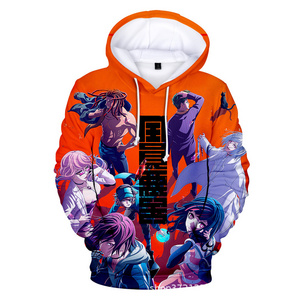 Fashion Japanese Anime Kpop Strip Comfort Hoodies Custom 3D Printing Pullover Hoodie Hip Hop Long Sleeve Hoodie With Pocket