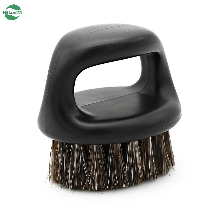 Custom Color Boar Horse Nylon Barber Cleaning ABS Handle Round Mini Bristle Finger Beard Brush