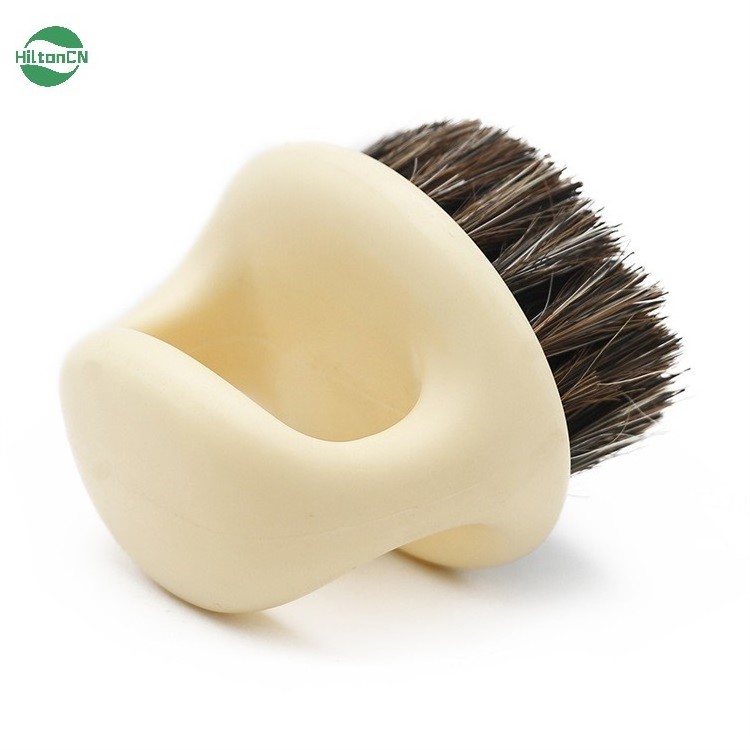 Custom Color Boar Horse Nylon Barber Cleaning ABS Handle Round Mini Bristle Finger Beard Brush