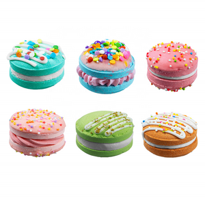 All Nature Essential Oil Custom Bath Bomb Mixed Color Macaron Shaped Bath Bomb for Men Women Kids