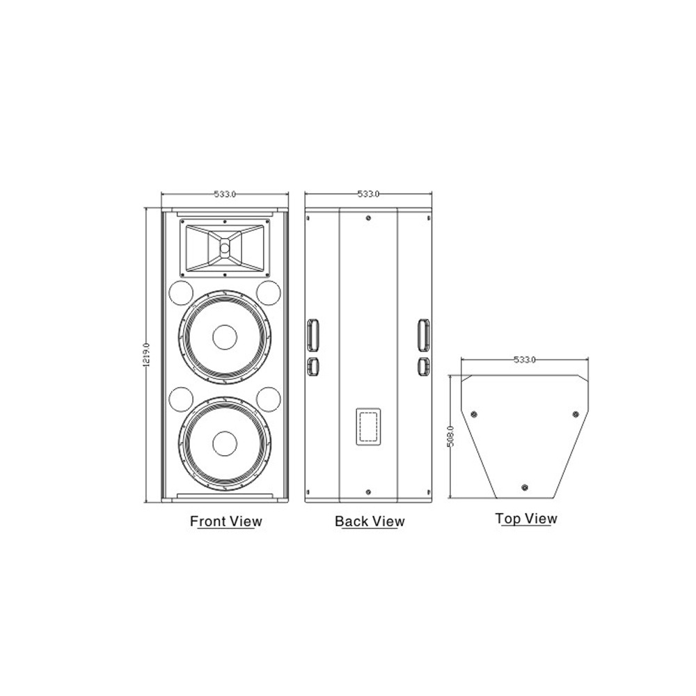 Professional Two Way Full Range Dual 15 Inch Speaker Box, Passive Speakers Cabinet SRX-725