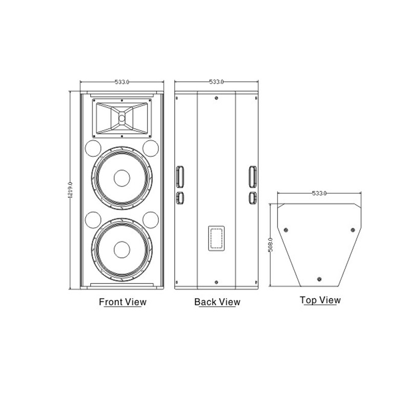 Dual 15 Inch compact 2-ways Speaker Systems SRX-725, Wooden Speaker Box