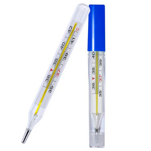 Safety Medical Good Quality Celsius Fahrenheit Armpit Non Mercury Free Clinical Glass Thermometer