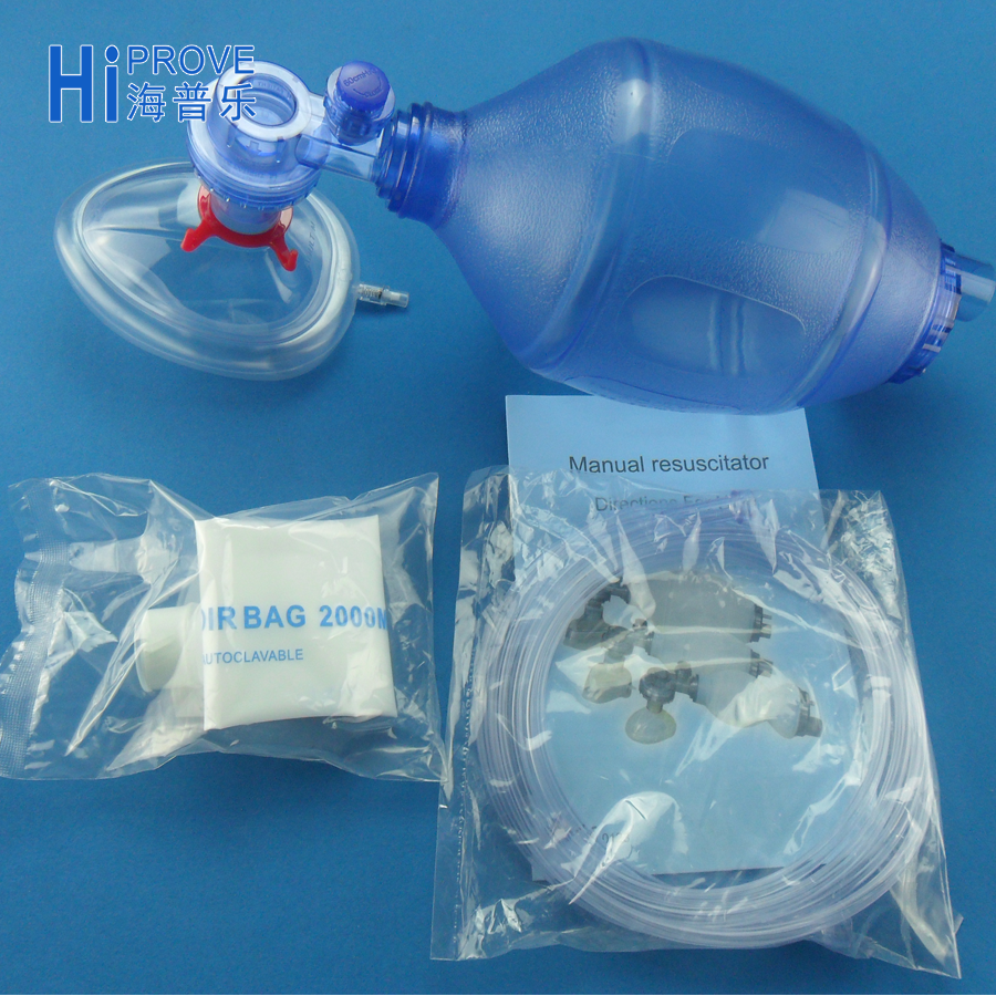 Factory price ambu bag manual resuscitator PVC silicone resuscitator high quality ambu bag resuscitator with box