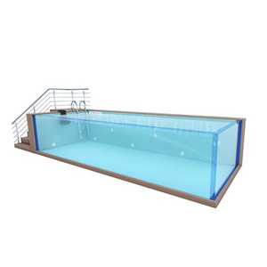 Aupool Modular Outdoor Endless Large Transparent Acrylic Glass Prefab  Outdoor Above Ground Swimming Pools