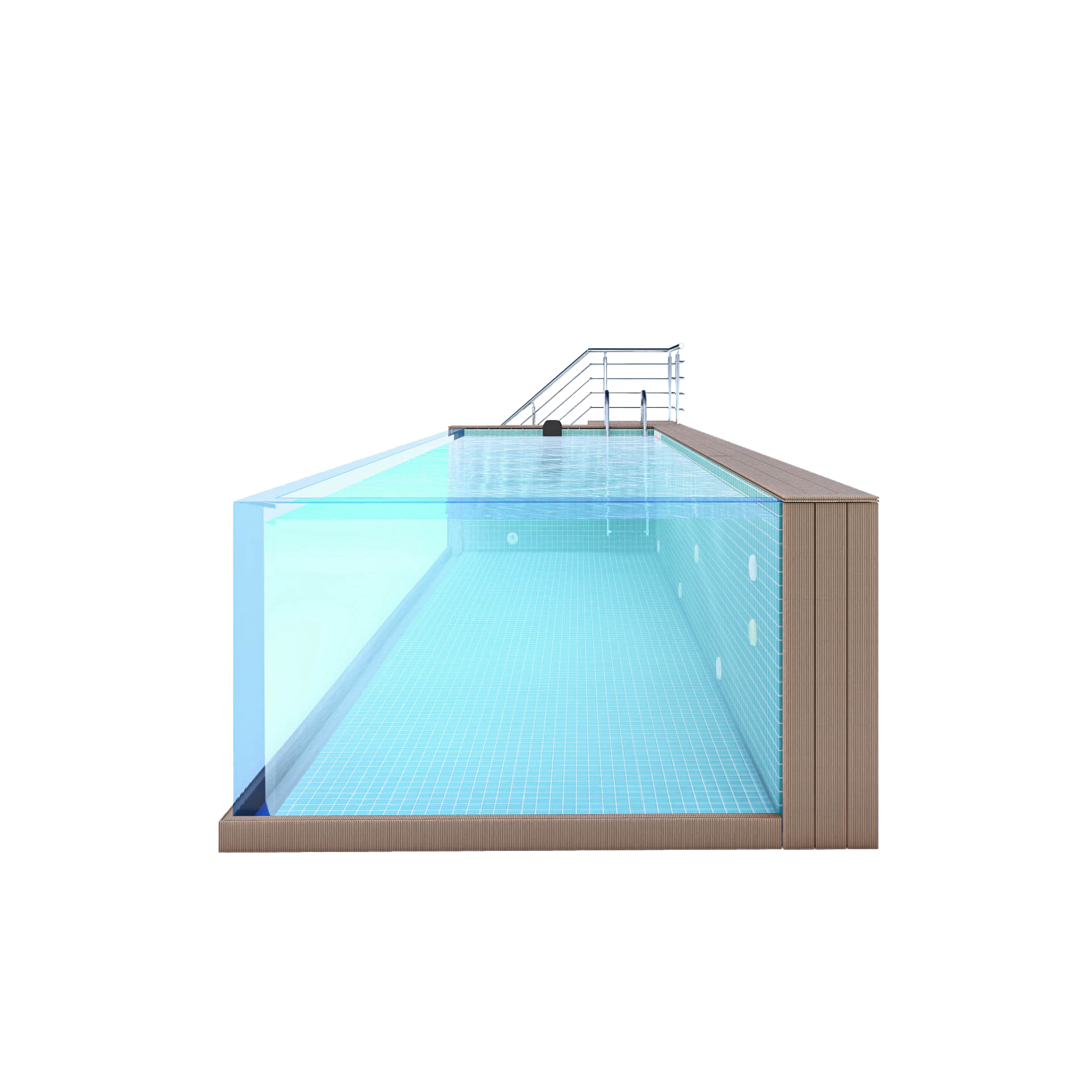 Aupool Modular Outdoor Endless Large Transparent Acrylic Glass Prefab  Outdoor Above Ground Swimming Pools