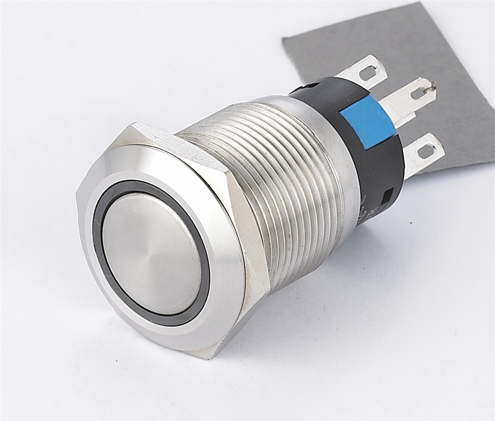 customized LA19AJS-11E waterproof metal 19mm LED push button switch momentary pushbutton switches for car