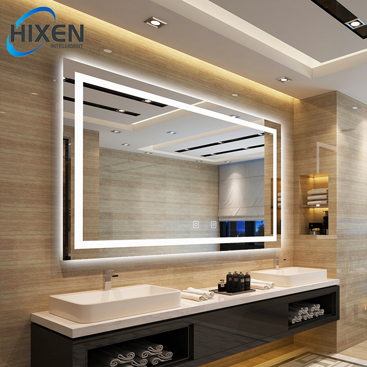 HIXEN 18-5A New Design Large Bathroom Makeup Rectangle Led Lighted Cosmetic  Led Lights Magnifier Mirror