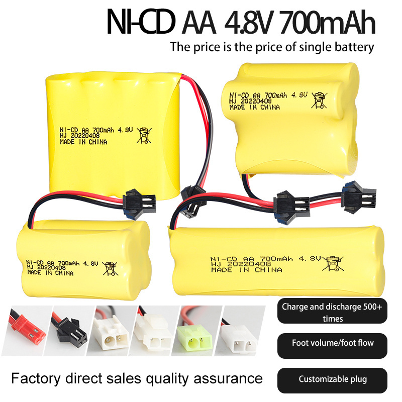 Factory nicd cell Series 4.8V 700mAh rechargeable batteries pack for rc truck vehicle toy battery bike